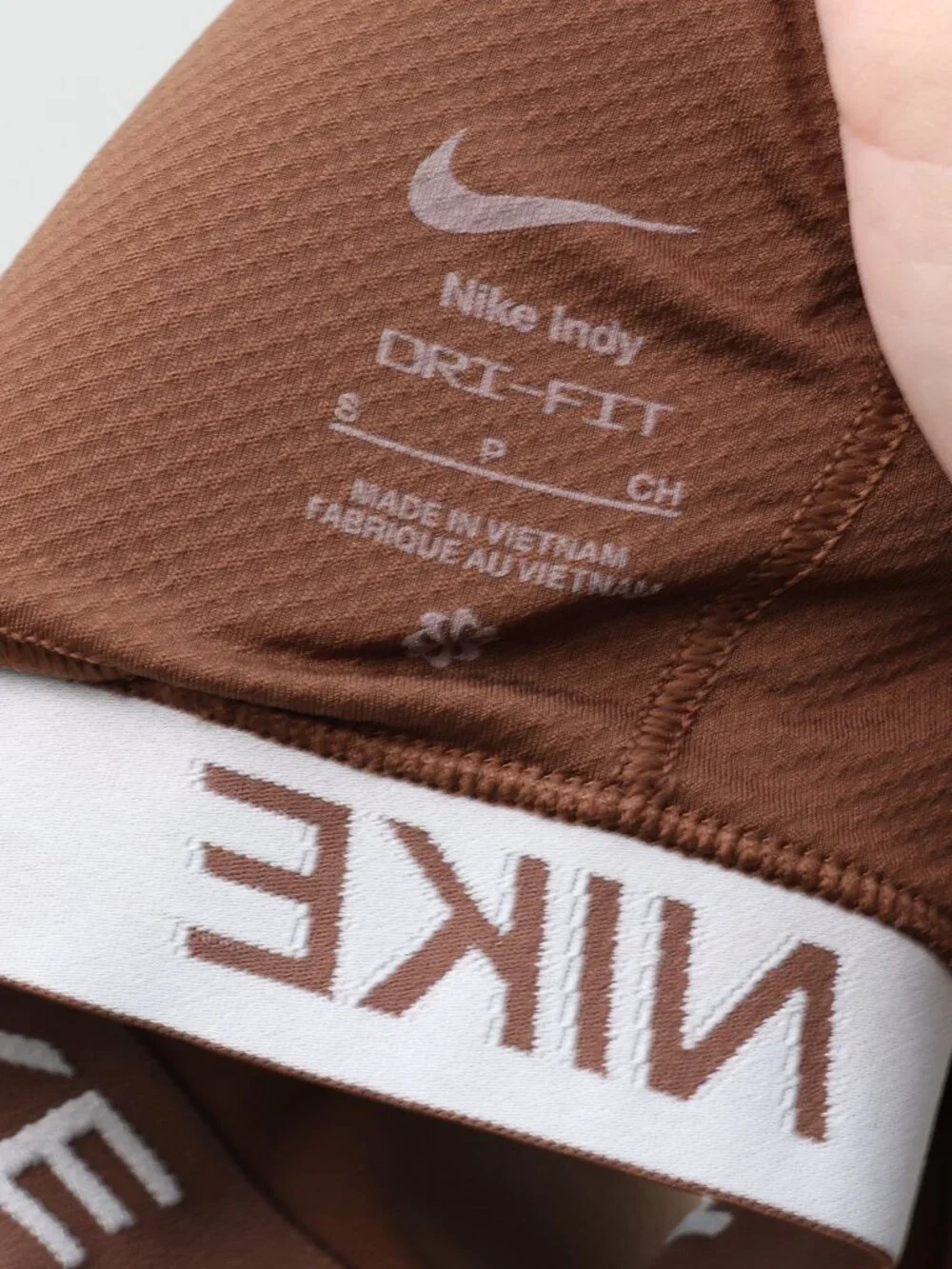 Nike Women's Indy Light Support Padded Adjustable Sports Bra Brown Small